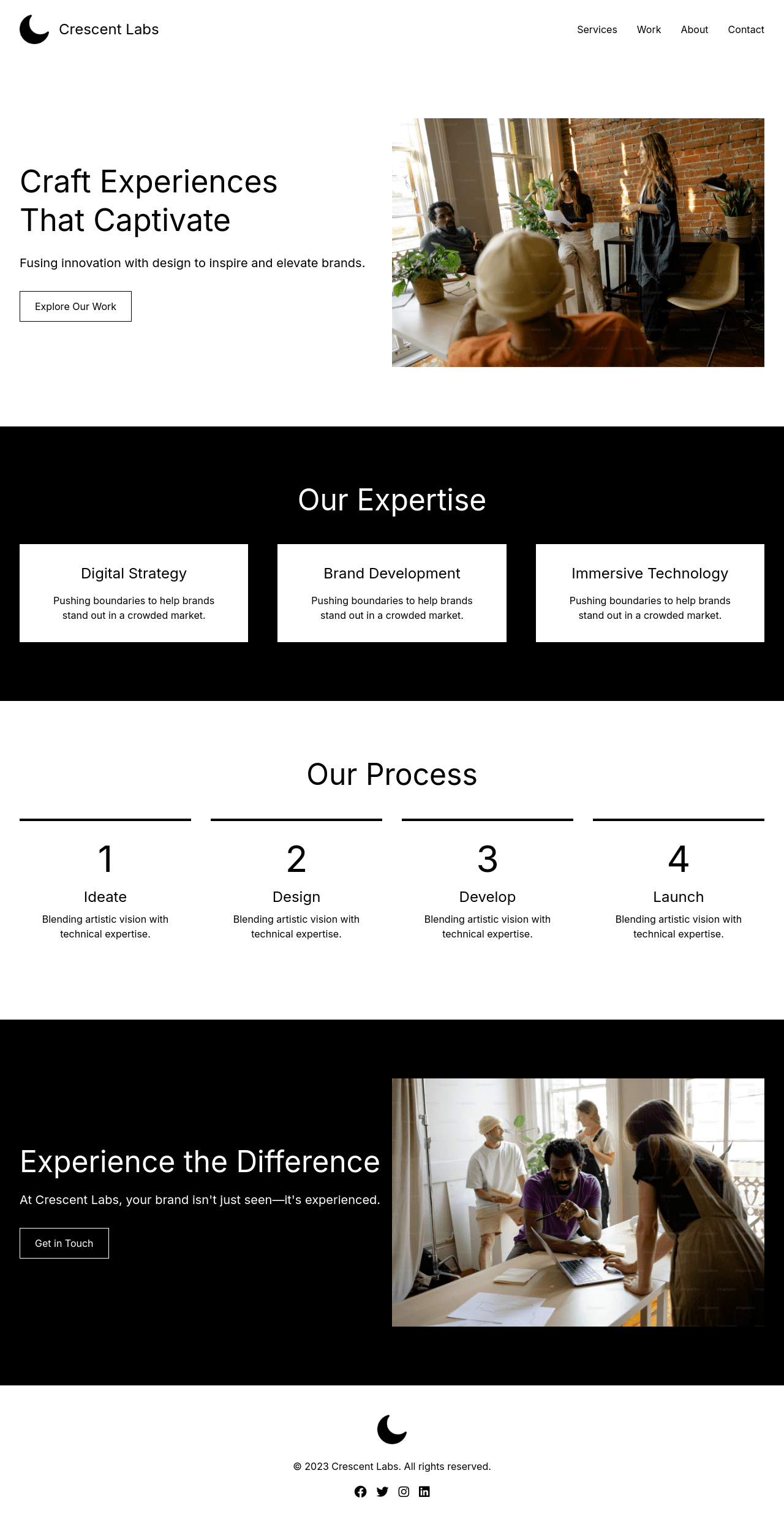 Crescent Labs Landing Page