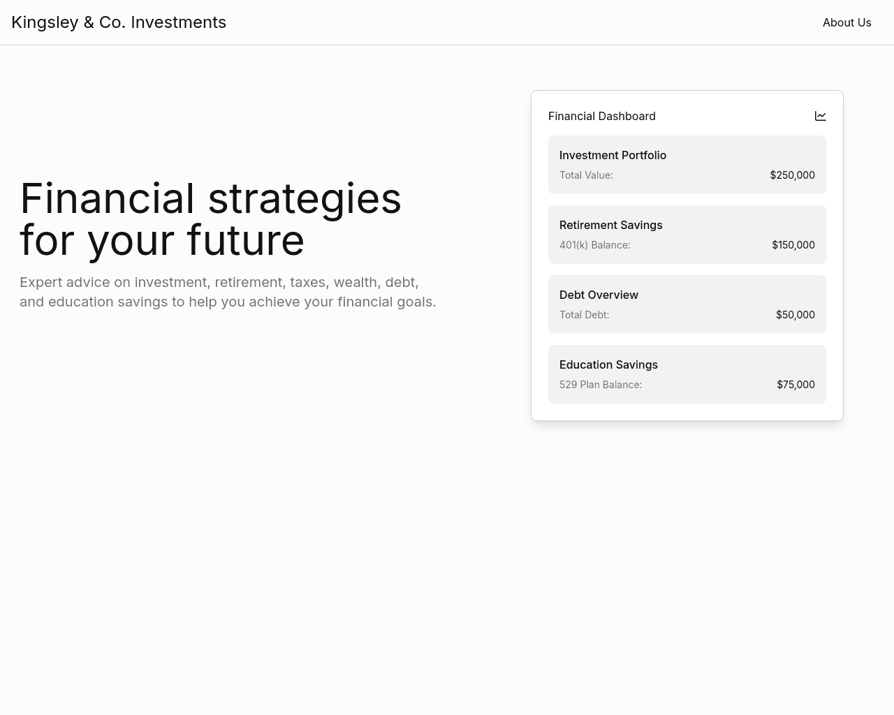 Financial Advising Landing Page